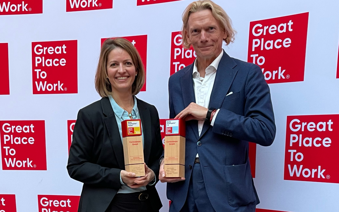 Controlware erhält erneut die „Great Place to Work“-Auszeichnungen „Beste Arbeitgeber ITK“ und „Beste Arbeitgeber Hessen“